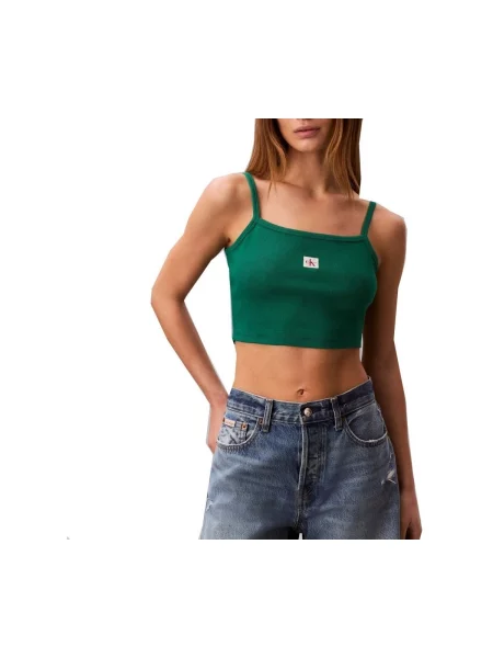Top Calvin Klein so štvorcovým výstrihom zelená