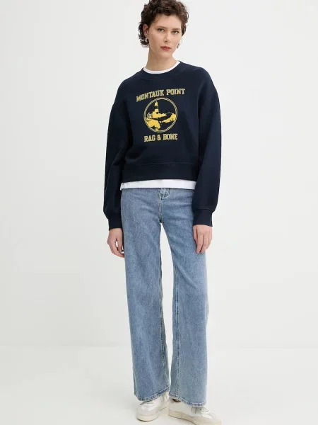 Свитер Rag & Bone с принтом синий