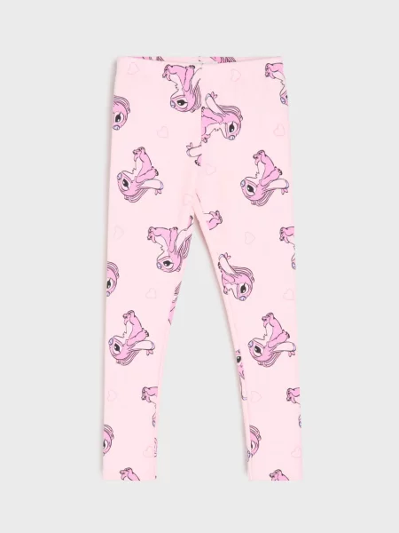 Sinsay legíny s potiskem Stitch růžová