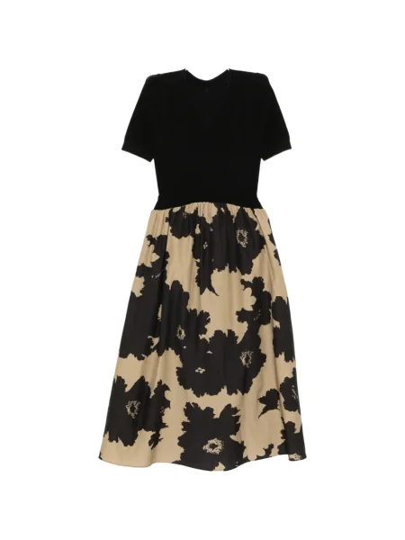 Rochie Less cu model floral cu imagine de costum negru