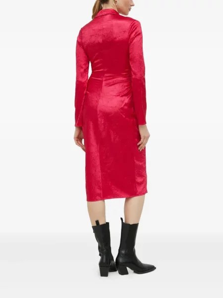 Gulerat rochie midi Samsøe Samsøe de costum roz