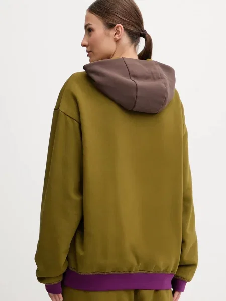 Однотонный свитер Ea7 Emporio Armani с капюшоном коричневый