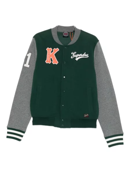 Geacă bomber Superdry cu imagine verde