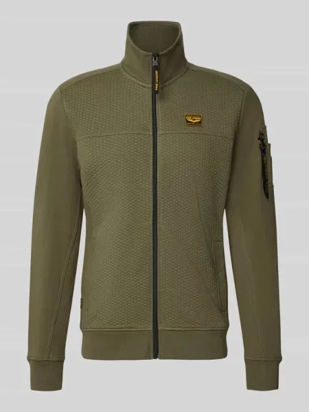 Bluza rozpinana ze stójką i naszywką z logo Pme Legend oliwkowa