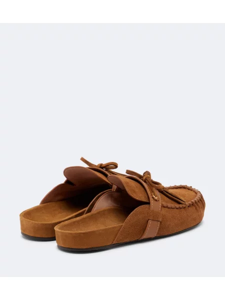 Papuci tip mules Isabel Marant din piele de căprioară maro