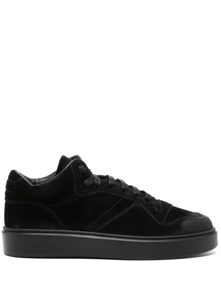 Sneakerși Doucal's din piele de căprioară cu autograf negru