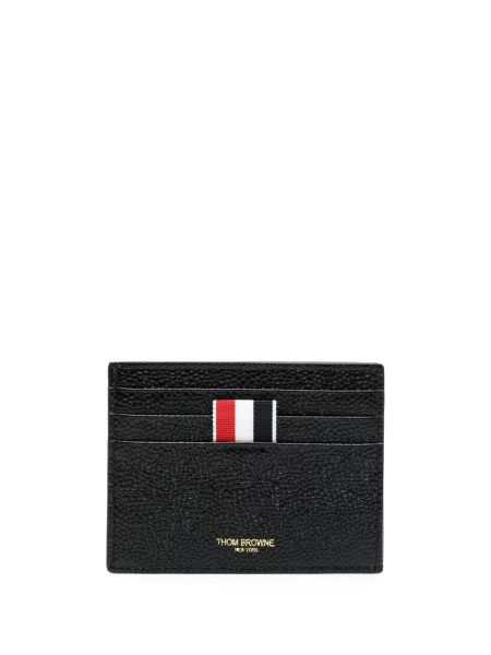 Dryžuotas drobė piniginė Thom Browne juoda