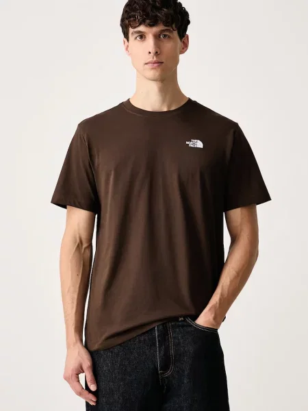 The North Face kratka majica z bombažem Simple Dome rjava