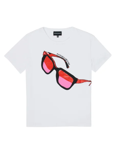 Tricou copii Emporio Armani alb