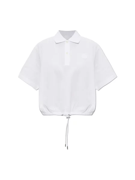 Koszulka polo Moncler z logo biała