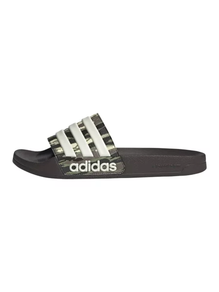 ADIDAS PERFORMANCE Saboți Adilette maro închis / oliv / negru alb