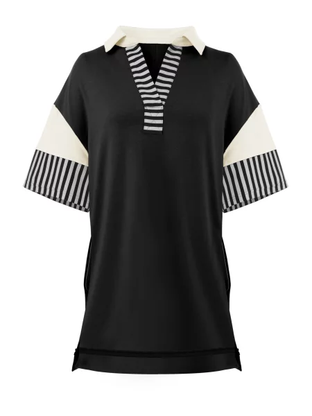 Imily Bela Rochie negru lână alb