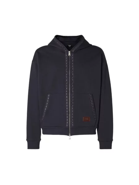 Bluza z kapturem Fendi z kapturem niebieska