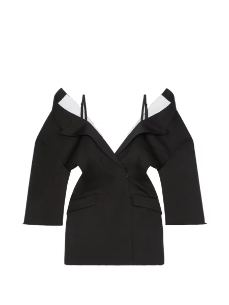 Rochie mini Givenchy de lână cu umerii deschiși negru