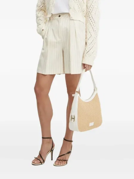 Pantaloni scurți Simona Corsellini cu dungi plisate