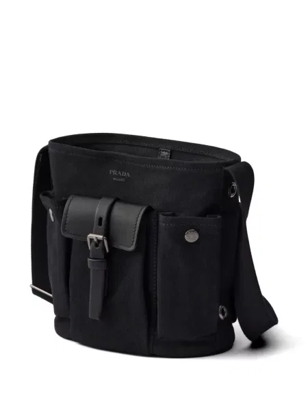 Mini geantă bucket Prada din piele mini negru