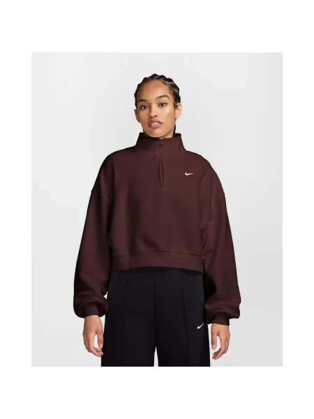Bluza Nike Studio Fleece Plush Half Zip burdeos M brązowa
