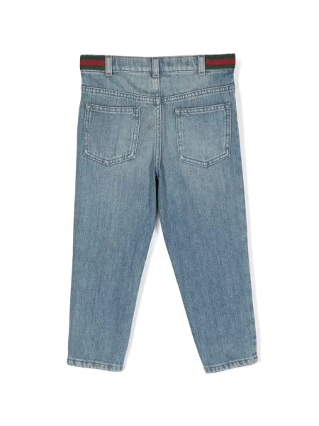 Jeansy straight leg dziecięce Gucci niebieskie