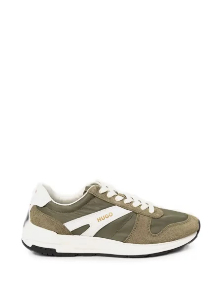 Sneakerși Hugo din piele de căprioară cu autograf verde