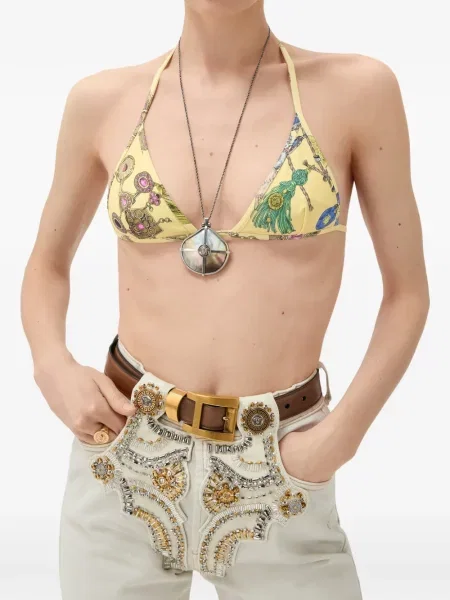 Top Versace cu imagine galben