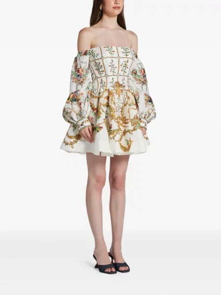 Rochie Camilla cu model floral cu imagine de costum alb