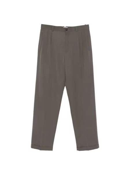Pantaloni plisați The Row de lână maro