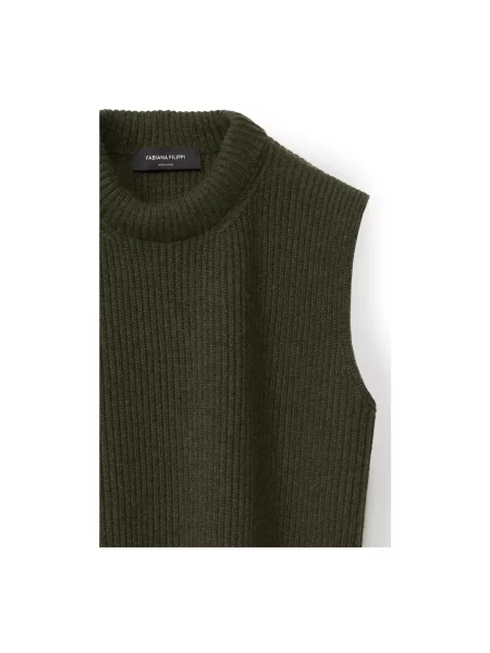 Dzianinowy sweter Fabiana Filippi zielony