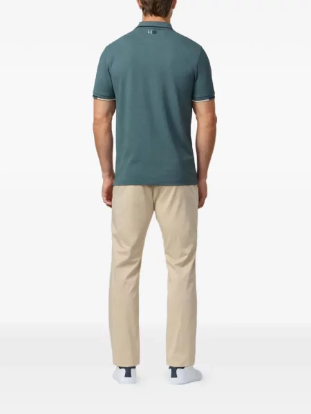 Tricou polo Hackett London din jacard verde