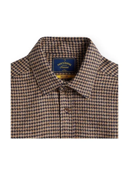 Flanelová košeľa Portuguese Flannel s abstraktným vzorom modrá