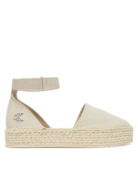 Calvin Klein Jeans Espadrile Flatform Espadrille Sling Mg Bej gri