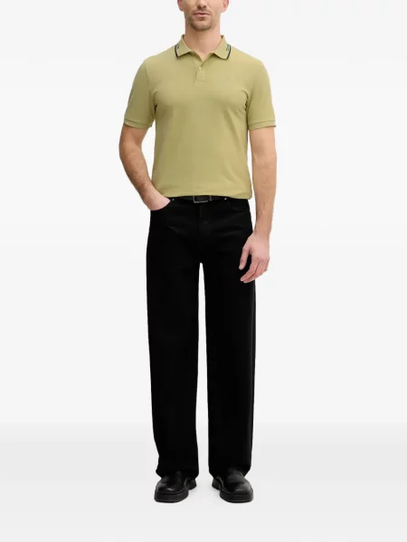 Gulerat tricou polo Guess cu dungi verde