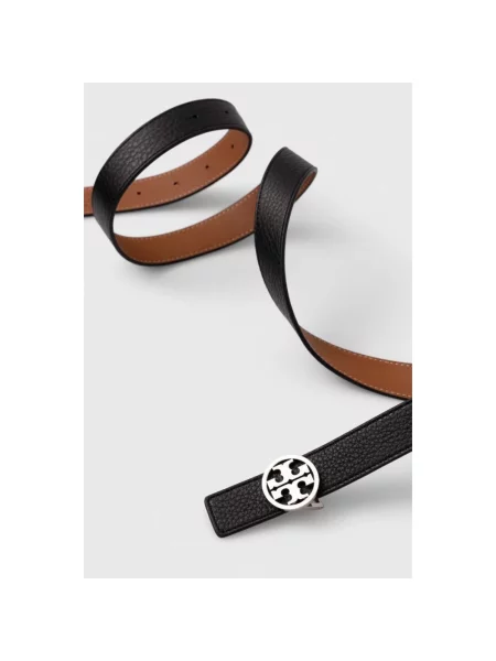 Pasek Tory Burch skórzany dwustronny czarny