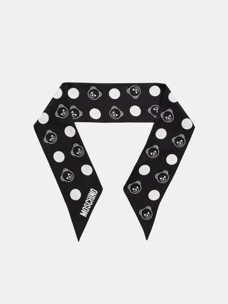 Moschino șal de guler pentru femei de mătase negru