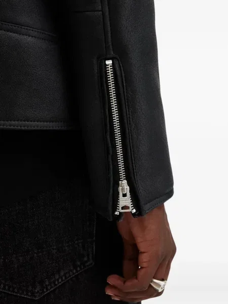 Geanta de piele Allsaints negru