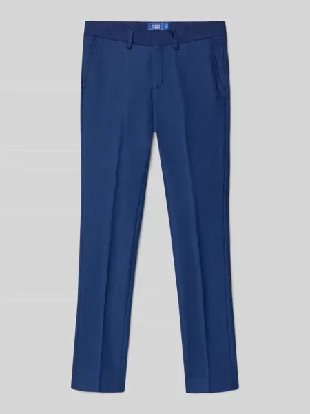 Spodnie z zakładkami w pasie o kroju regular fit z dodatkiem wełny model ‘SOLARIS’ Jack & Jones niebieskie