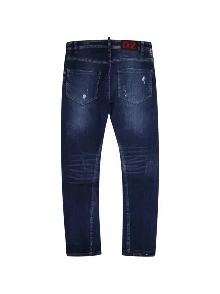Jeansy straight leg dziecięce Dsquared2 niebieskie