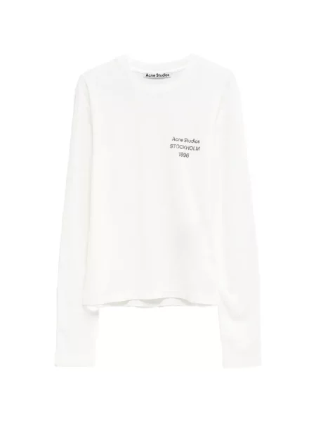 Lung tricou Acne Studios cu imagine alb