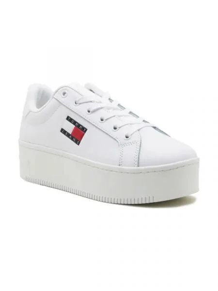 Tommy Jeans Bőr sneakers tornacipő fehér