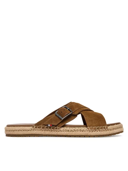 Sandale Tommy Hilfiger cu cataramă maro