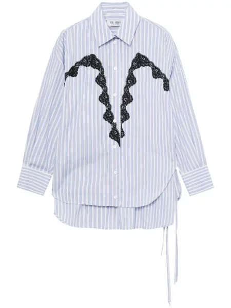 Cămașă The Attico din dantelă alb