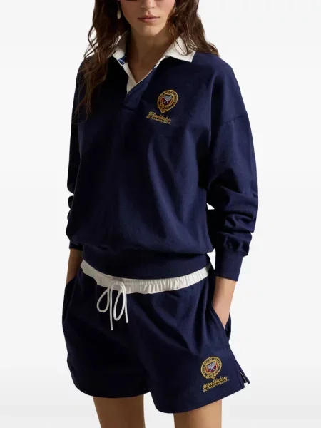 Велурени бягане с яка чорапи Polo Ralph Lauren синьо