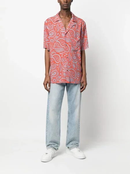 Raštuota marškiniai Marcelo Burlon County Of Milan su paisley raštu raudona
