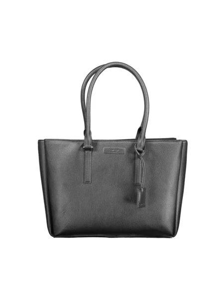 Lniana torebka Calvin Klein czarna