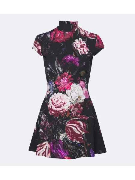 Rochie Roberto Cavalli cu model floral negru