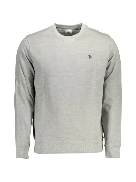 Hanorac crewneck U.s. Polo Assn. cu broderie cu decolteu rotund gri