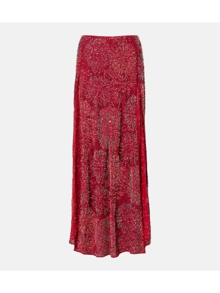 Fusta maxi Rabanne bordo
