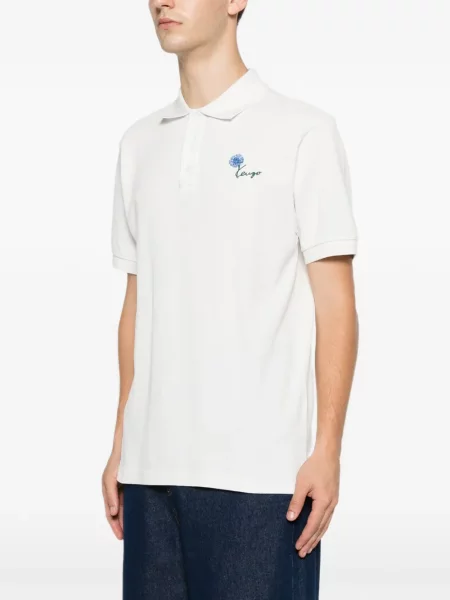 Tricou polo Kenzo cu model floral alb