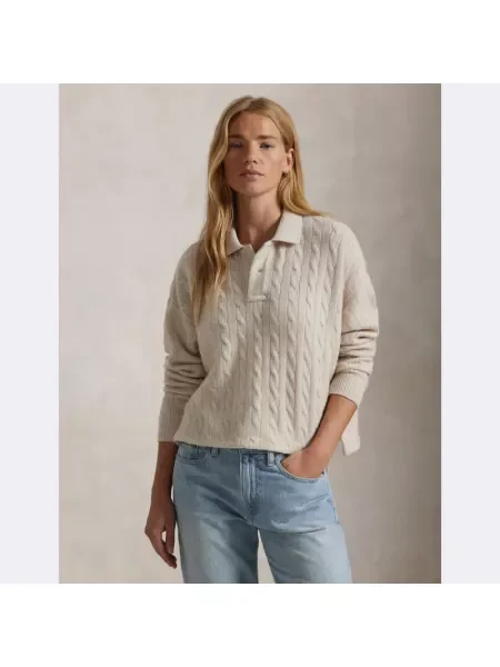 POLO RALPH LAUREN De lână pulover | Cropped Fit cu adaos de cașmir bej
