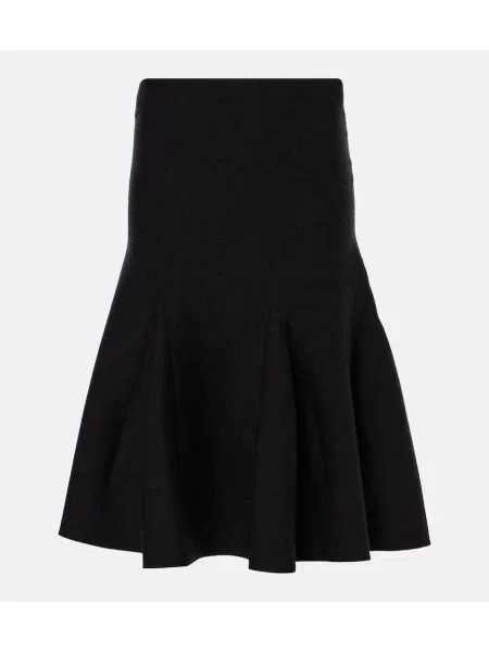 Fustă midi Alaïa de lână până la genunchi negru