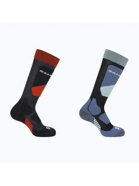 Детски скиорски чорапи Salomon S/Access Jr 2 black/ magnet черно